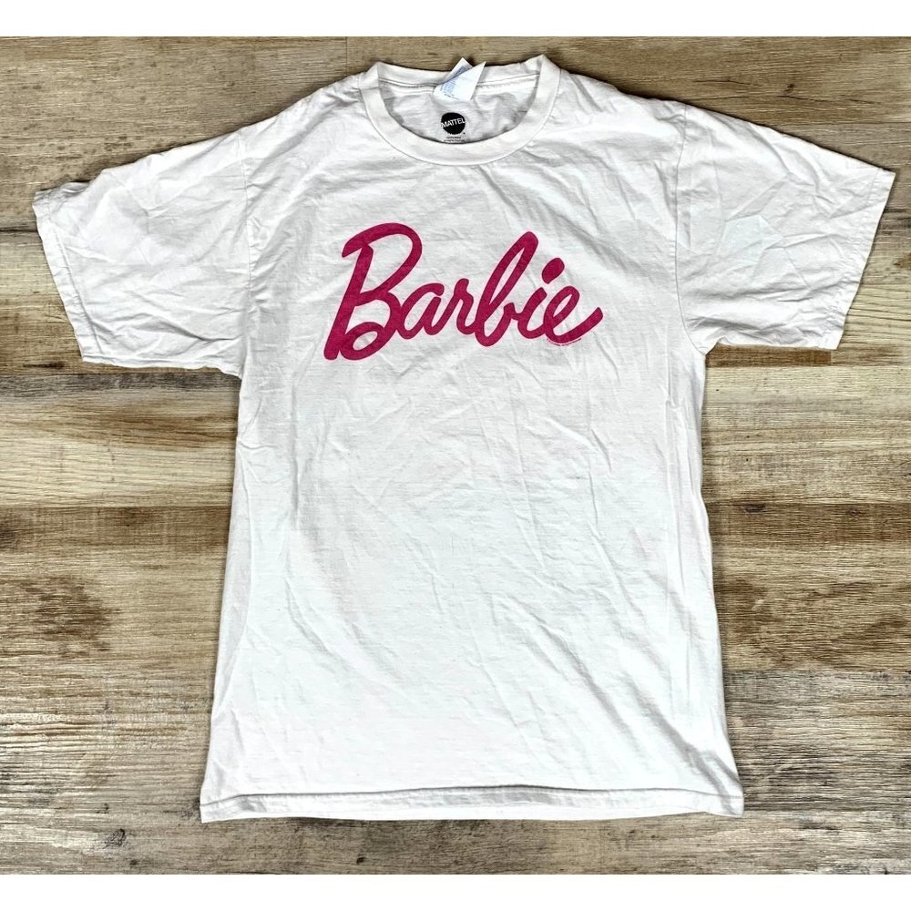2019 Mattel‎ Womens Barbie White 100% Cotton T-Shirt Size Small